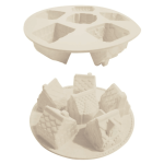 Molde de silicone 3D de chalés de Natal com 6 cavidades.