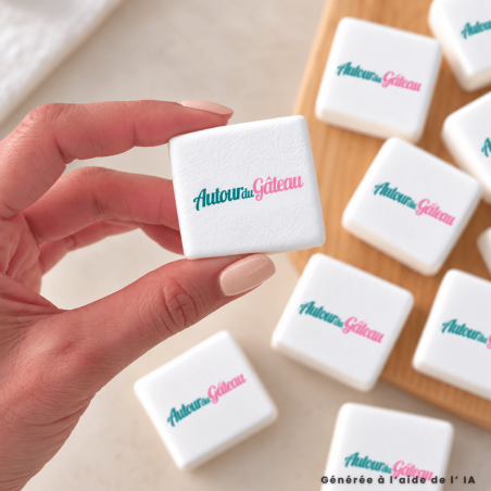 Marshmallows com logotipo personalizado