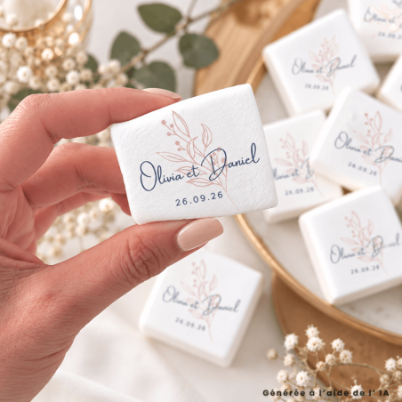 Marshmallows personalizados tamanho XL para casamento