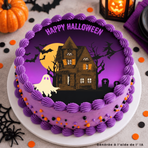 Disco para bolo 20 cm casa assombrada de Halloween