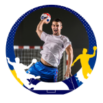 Foto comestível redonda de handebol personalizável