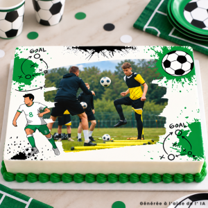 Folha de açúcar de gaiola de futebol personalizada decoração de bolo A4