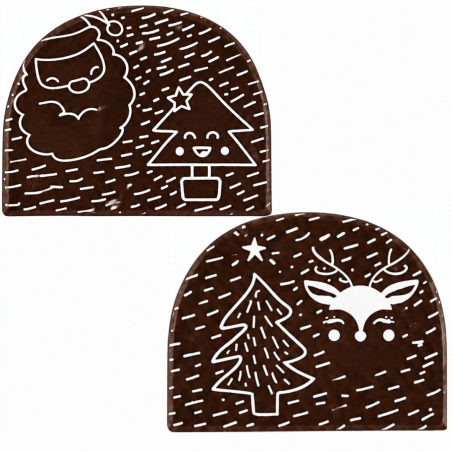 2 decorações para  tronco de Natal de chocolate amargo