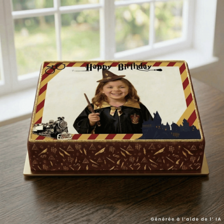Ideia de decoração de bolo de mago com foto personalizada - autour du gateau
