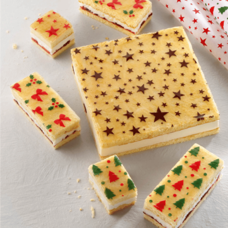 Transferência para bolo com estampa de estrela de Natal - Modécor