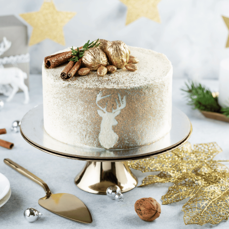 Glitter dourado comestível para bolos chiques com glitter.
