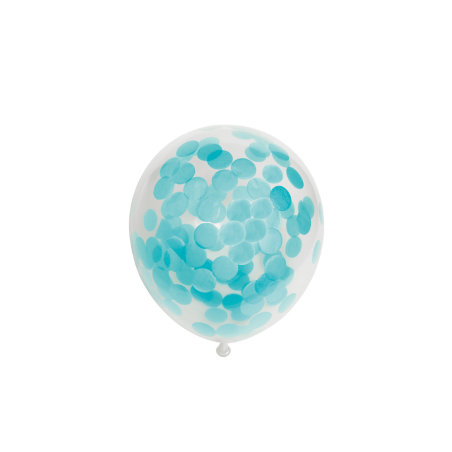 Balão de revelação de gênero com confete azul