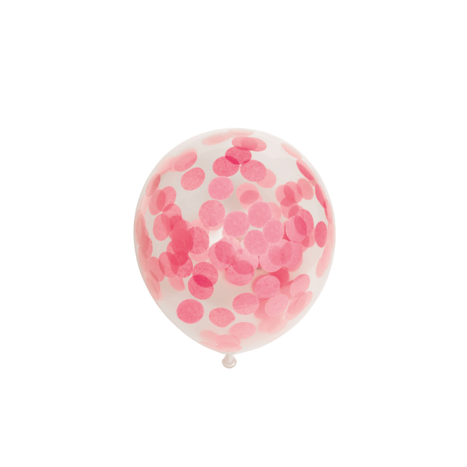Balões de confete rosa para revelação de gênero (6 unidades)