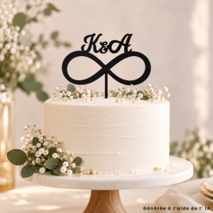 Sinal infinito de casamento para topper de bolo para personalizar de forma barata
