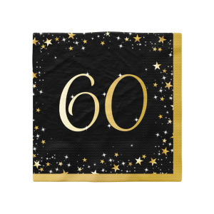 16 serviettes anniversaire 60 ans