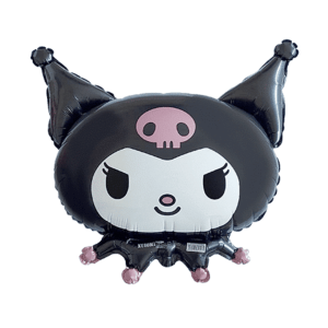 Balão gigante Kuromi de 77 cm, cheio de hélio, perfeito para uma festa de aniversário da Hello Kitty.