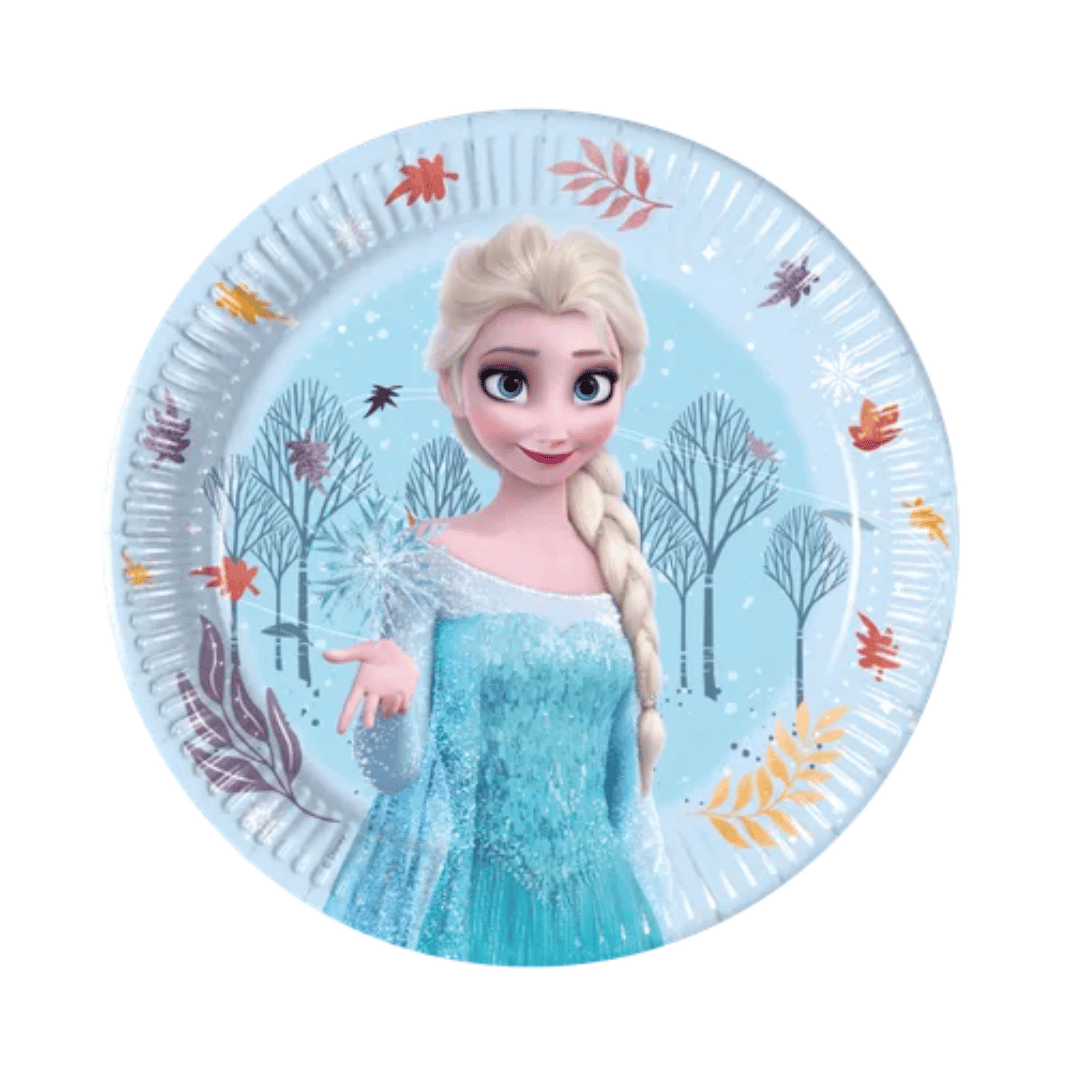Pratos de papel para aniversário da Frozen, 19,5 cm