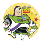 Decoração de disco de wafer do Buzz Lightyear para um bolo de 20 cm.
