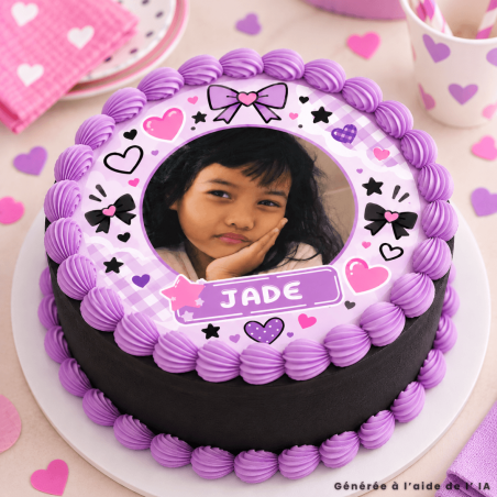 Photo comestible 20cm kawaii personnalisable