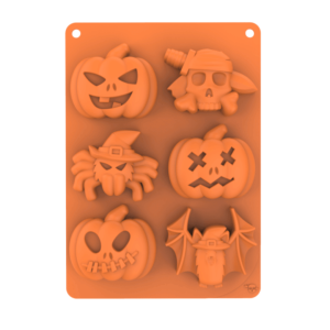 Formas de silicone para bolo de Halloween: abóbora, morcego e caveira - Cécoa Paris