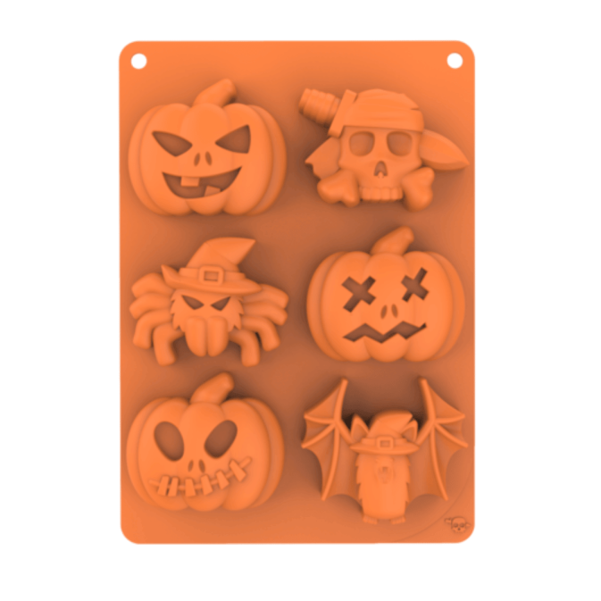 Formas de silicone para bolo de Halloween: abóbora, morcego e caveira - Cécoa Paris