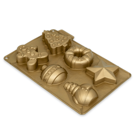 Forma de silicone para 6 bolinhos natalinos festivos