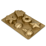 Forma de silicone para 6 bolinhos natalinos festivos