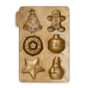 Forma de silicone para 6 mini bolos de Natal individuais