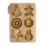 Forma para 6 bolinhos de Natal individuais Cecoa Paris
