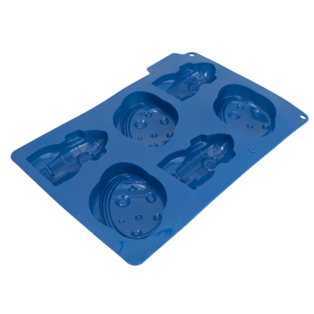 Forma de silicone para 6 bolos com tema espacial