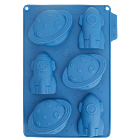 Forma de silicone para bolos de aniversário com tema espacial