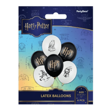 Balões pretos e brancos do Harry Potter