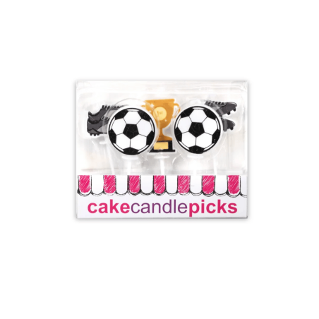 5 velas de aniversário com tema de futebol