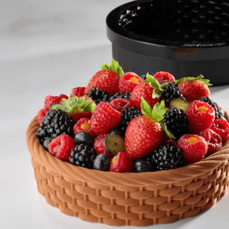 Forma de silicone para sobremesas de Páscoa e bolos em formato de cesta.