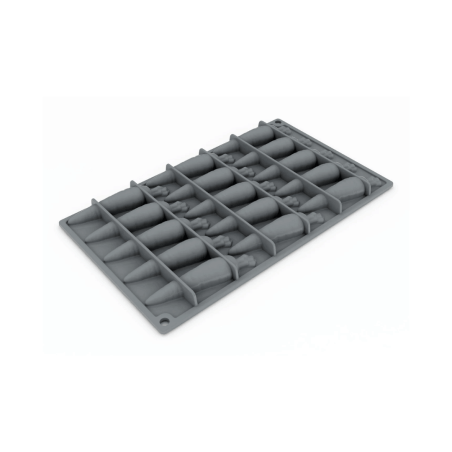 Forma de silicone para 20 bolinhos de cenoura com efeito trompe l'oeil