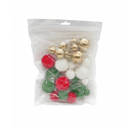 Conjunto de 32 bolas decorativas para bolo de Natal