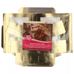 Caixa de chocolates Funcakes dourada - pacote com 10 unidades