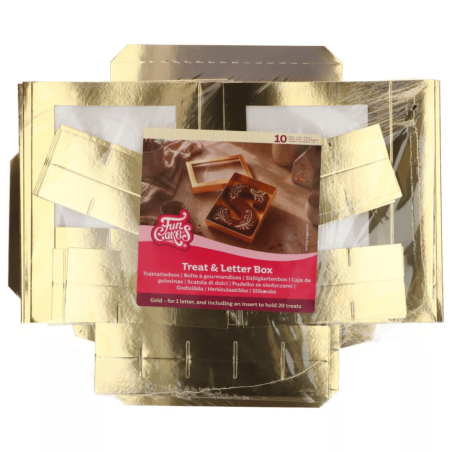 Caixa de chocolates Funcakes dourada - pacote com 10 unidades