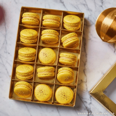 Caixa de macarons Funcakes dourada
