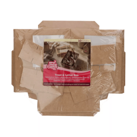10 caixas de papel kraft para bolos e biscoitos com visor