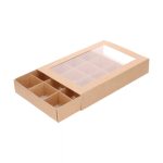 Caixa de papel kraft para bolos, biscoitos e chocolates com divisória - FunCakes