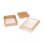 Conjunto de caixas de papel kraft para biscoitos e chocolates Funcakes com visor.