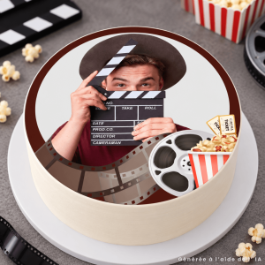 Foto comestível redonda 20 cm Cinema personalizado