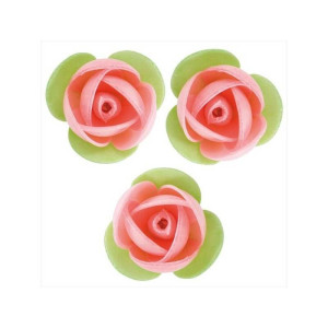 10 rosas com folhas de pão ázimo