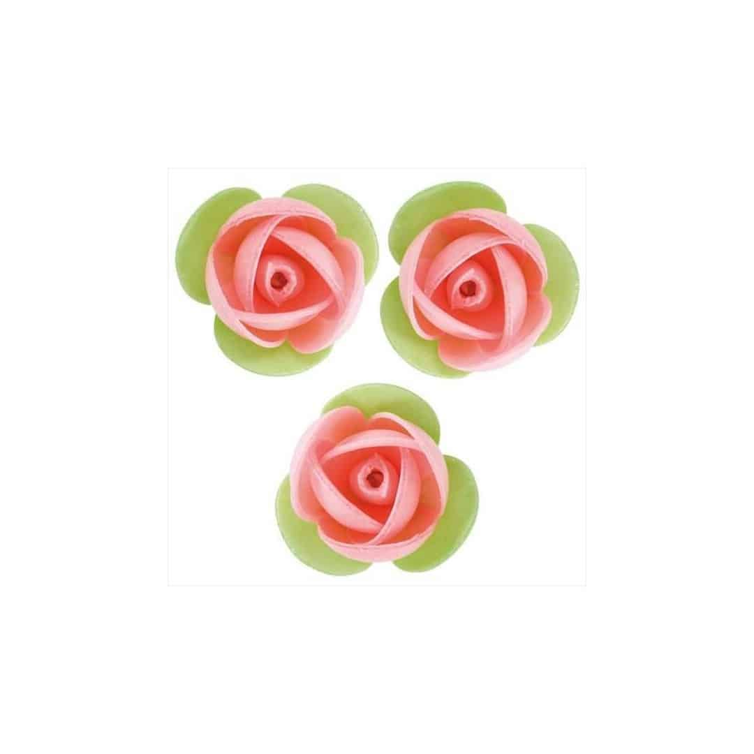 10 rosas com folhas de pão ázimo