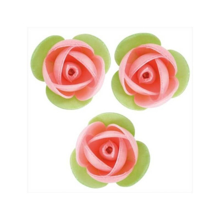 10 rosas com folhas de pão ázimo