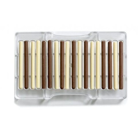 Molde-charuto-para-chocolate em policarbonato