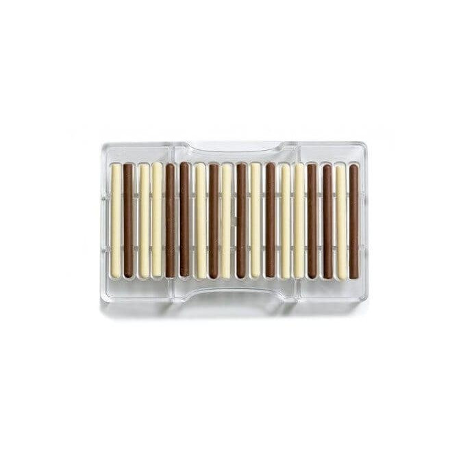 Molde-charuto-para-chocolate em policarbonato