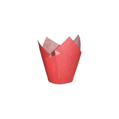 24 caixas de muffin de tulipa vermelha