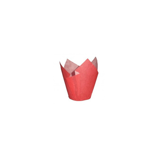 24 caixas de muffin de tulipa vermelha