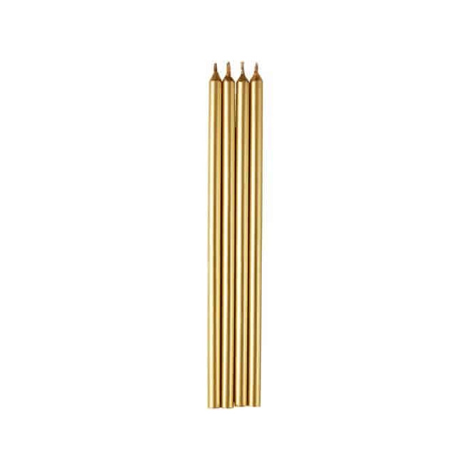 velas longas de ouro para bolo de aniversário