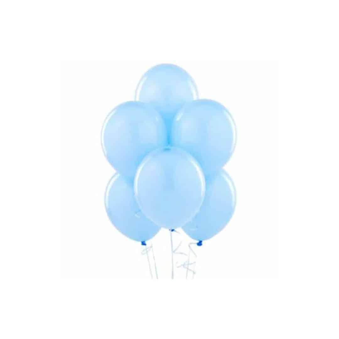 10 balões de aniversário azul-celeste