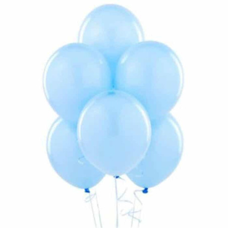 10 balões de aniversário azul-celeste