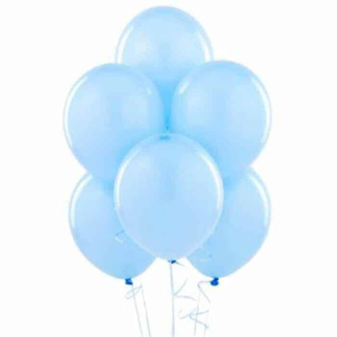 10 balões de aniversário azul-celeste