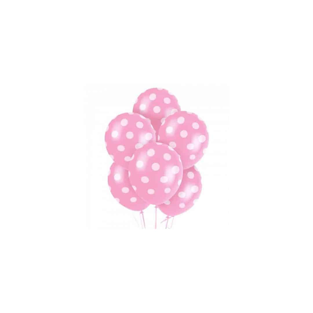 balões de bolinhas rosa